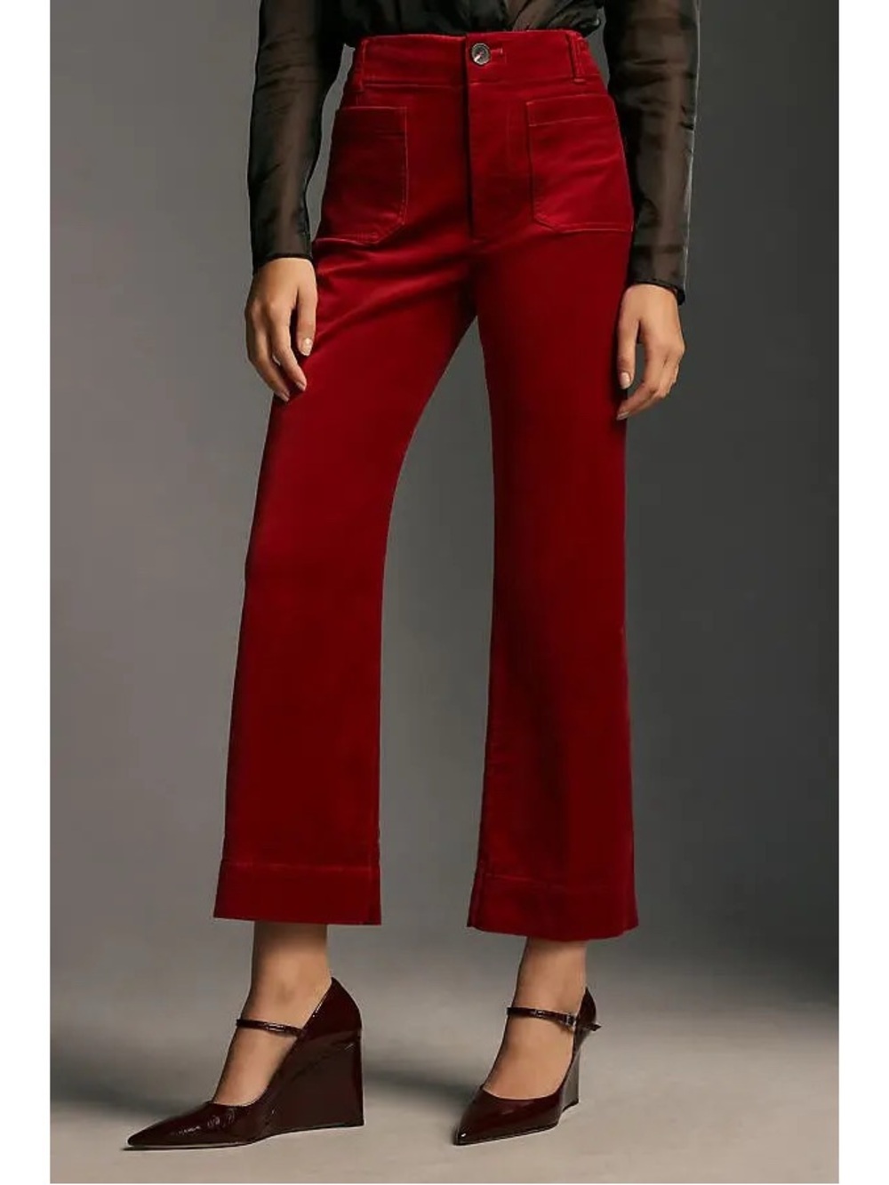 | Anthropologie | Maeve Colette Velvet Crop Pants
